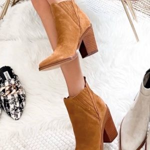 Marc Fisher Suede Leather Heeled Ankle Boots